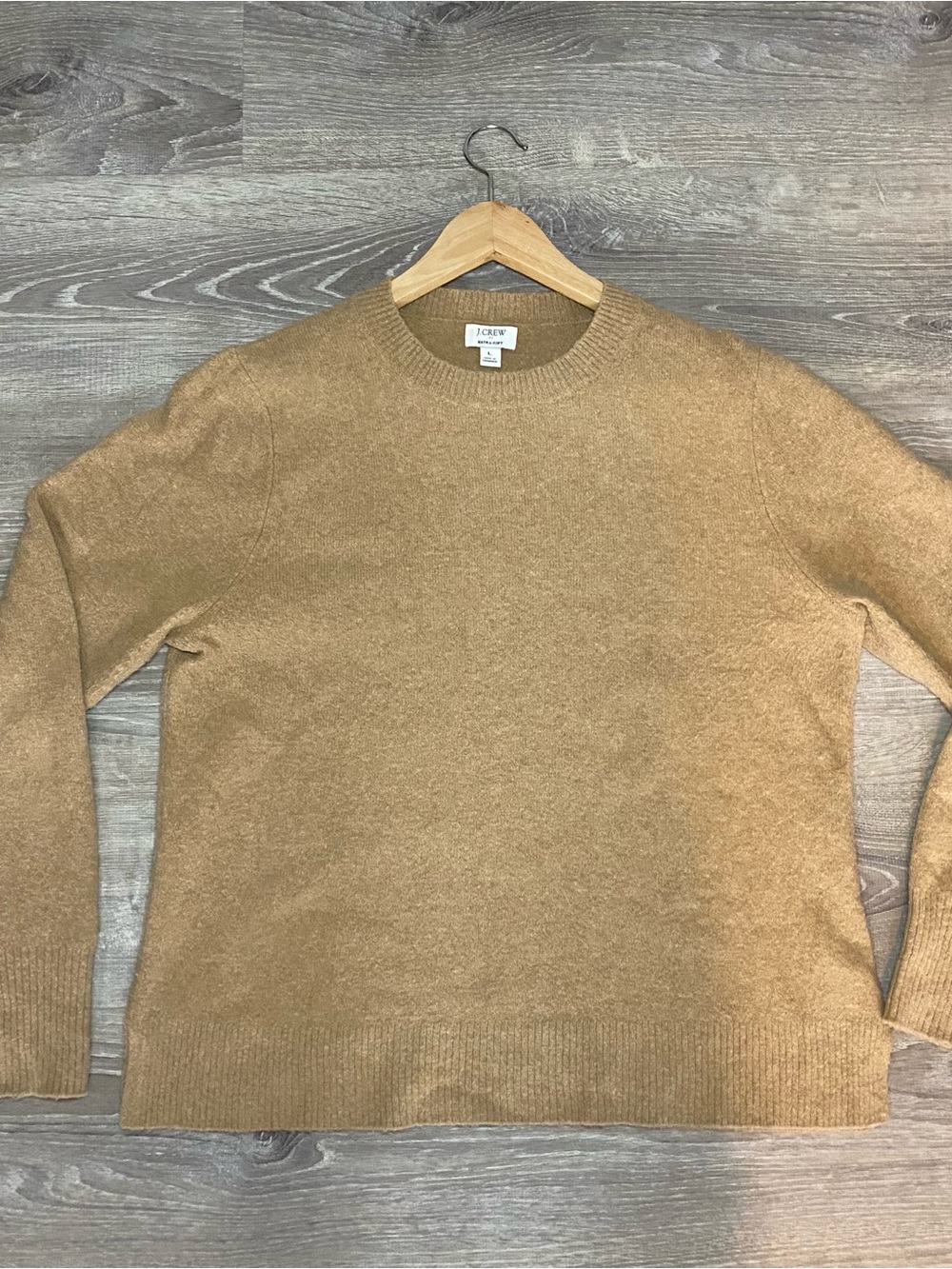 J. Crew Men's Crewneck Sweater in Camel Brown